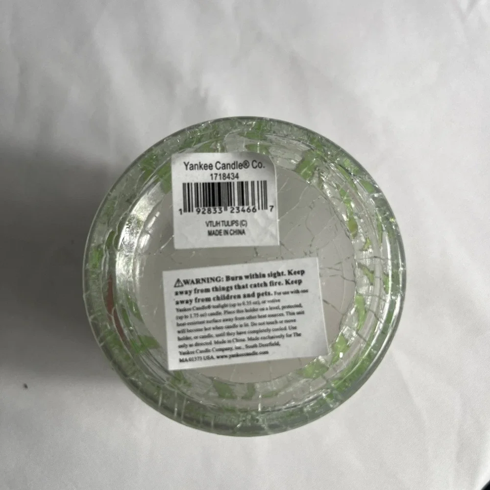 Yankee Candle Frosted Crackle Votive Tea Light Holder V/H TL/H spring Tulips New
